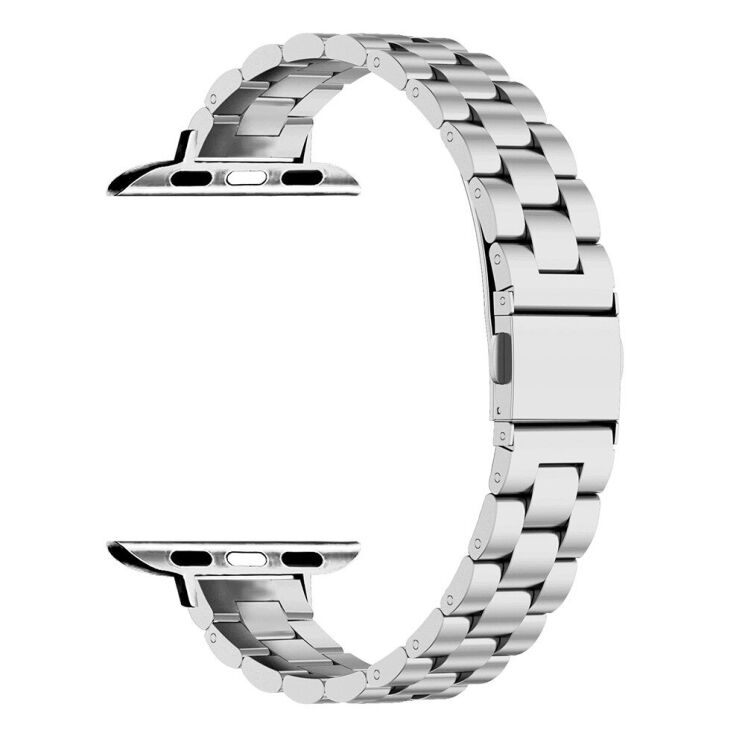 Ремешок Deexe Stainless Bracelet для Apple Watch 42 (Series 10) / 41 / 40 / SE 40 / 38 - Silver: фото 2 из 5