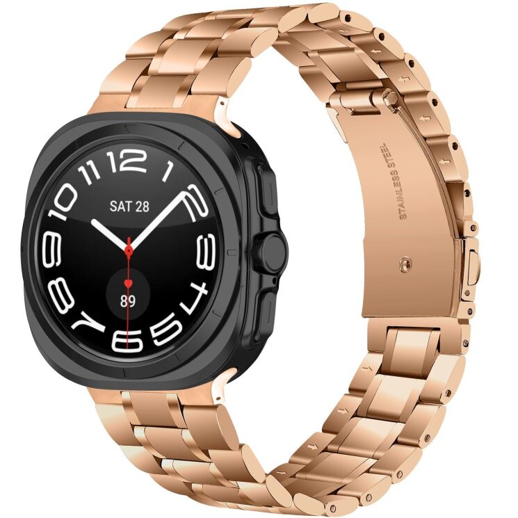 Ремешок Deexe Stainless Steel Strap для Samsung Galaxy Watch 8 (40/44mm) / 8 Classic - Rose Gold: фото 2 из 6