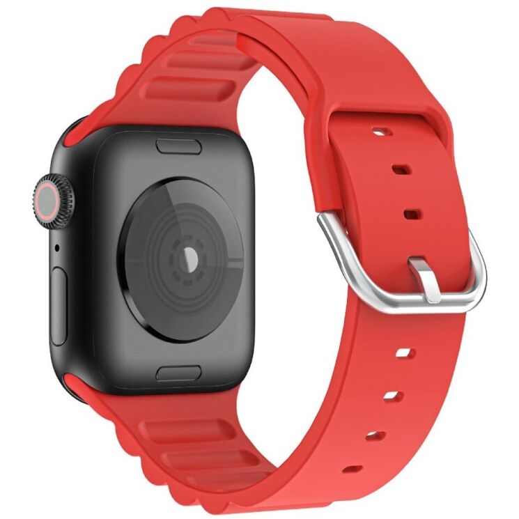 Ремешок Deexe Stripes Series для Apple Watch 42 (Series 10) / 41 / 40 / SE 40 / 38 - Red: фото 1 из 7