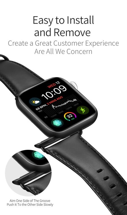 Ремешок DUX DUCIS Business Series для Apple Watch 42 (Series 10) / 41 / 40 / SE 40 / 38 - Brown: фото 8 из 19
