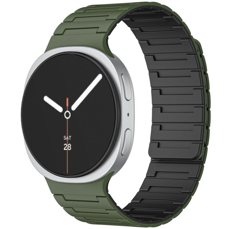 Ремінець Reframe Magnetic Band для Samsung Galaxy Watch 8 (40/44mm) / 8 Classic - Army Green / Black: фото 3 з 4