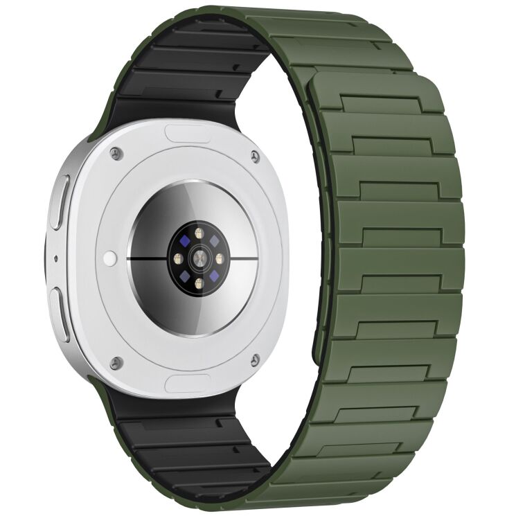 Ремінець Reframe Magnetic Band для Samsung Galaxy Watch 8 (40/44mm) / 8 Classic - Army Green / Black: фото 1 з 4