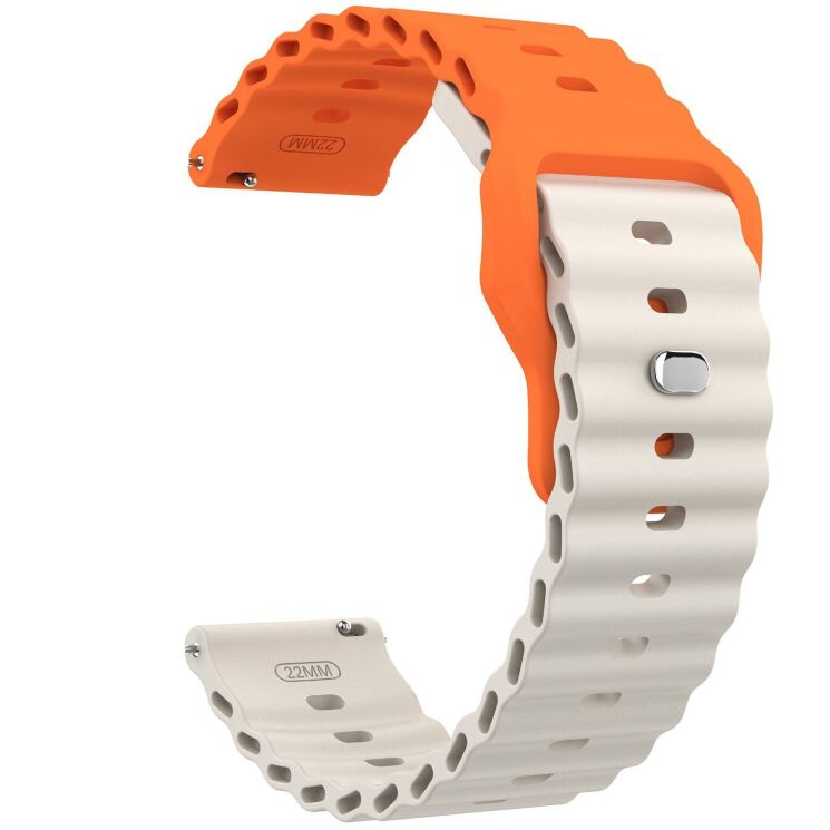 Ремешок Reframe Ocean Strap для часов с шириной крепления 22 мм - Orange / White: фото 3 из 5