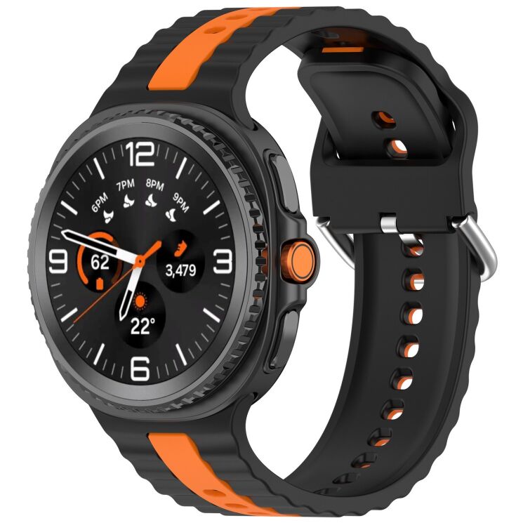 Ремешок Reframe Vertical Strip для Samsung Galaxy Watch 8 (40/44mm) / 8 Classic / Ultra (2025) - Black / Orange: фото 2 из 5