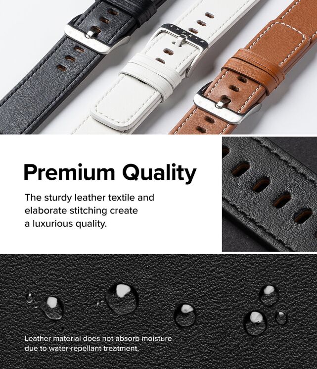 Ремешок Ringke Leather One Basic для Apple Watch 46 / 44 / SE 44 / 45 / Ultra / Ultra 2 / Ultra 3 (49mm) 8809961786778 - Black: фото 6 из 15