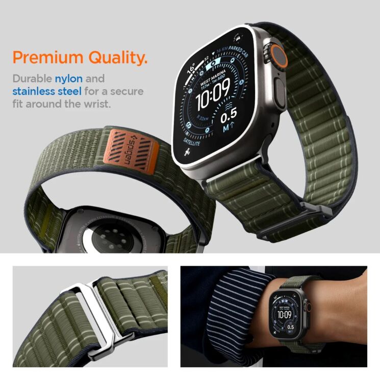 Ремінець Spigen WBF0 для Apple Watch 42 / 44 / SE 44 / 45 / Ultra / Ultra 2 / Ultra 3 (49mm) AMP10142 - Green: фото 15 з 18