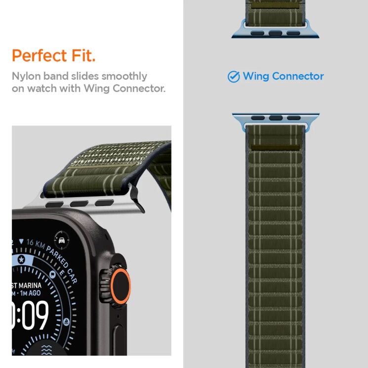 Ремінець Spigen WBF0 для Apple Watch 42 / 44 / SE 44 / 45 / Ultra / Ultra 2 / Ultra 3 (49mm) AMP10142 - Green: фото 16 з 18