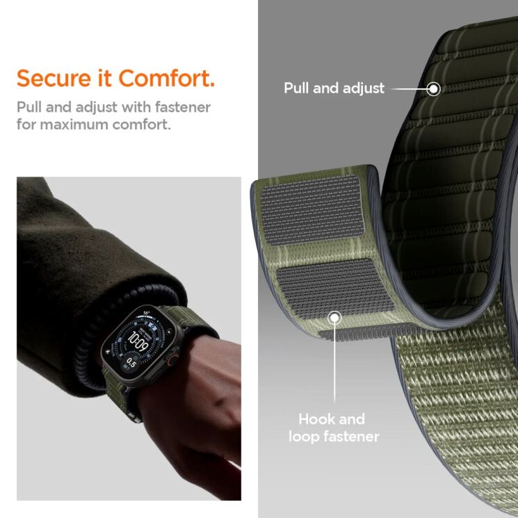 Ремінець Spigen WBF0 для Apple Watch 42 / 44 / SE 44 / 45 / Ultra / Ultra 2 / Ultra 3 (49mm) AMP10142 - Green: фото 14 з 18