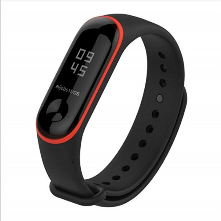 Ремінець UniCase D-Color для Xiaomi Mi Band 3 - Black / Red: фото 1 з 3