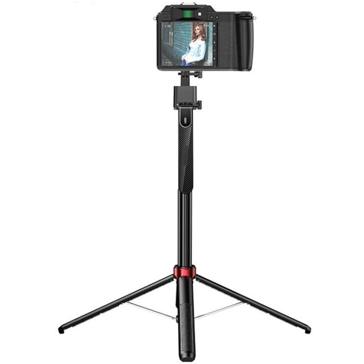 Селфи-монопод Hoco DYY04 + пульт - Black: фото 3 из 8