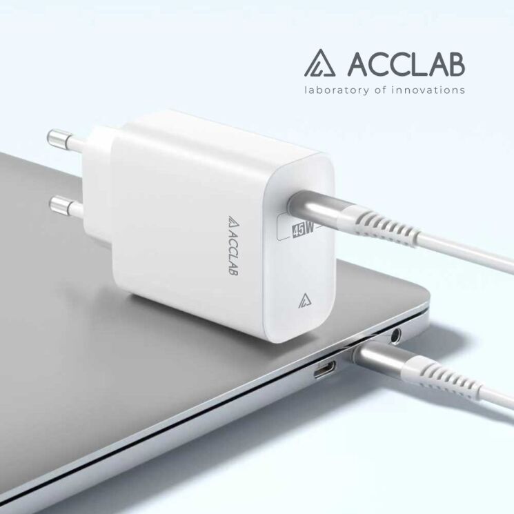Мережевий зарядний пристрій ACCLAB AL-TC451 PD45W (Type-C) - White (995683W) Мережевий зарядний пристрій ACCLAB AL-TC451 PD45W (Type-C) - White: фото 5 з 8