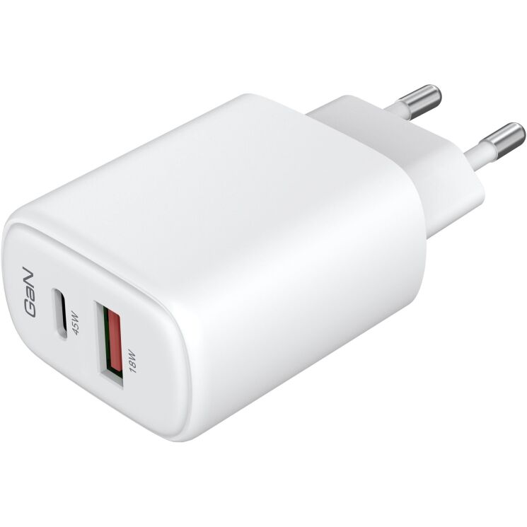 Сетевое зарядное устройство ArmorStandart Poweraze (45W) GaN Type-C + USB - White: фото 6 из 9