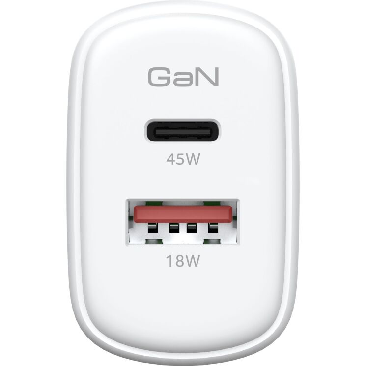 Сетевое зарядное устройство ArmorStandart Poweraze (45W) GaN Type-C + USB - White: фото 4 из 9
