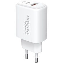 Сетевое зарядное устройство ArmorStandart Poweraze (45W) GaN Type-C + USB - White: фото 1 из 9