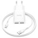 Сетевое зарядное устройство HOCO C88A (2USB, 2.4A) + кабель Type-C - White (141879W). Фото 4 из 6