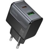Мережевий зарядний пристрій Hoco CS73A PD30W + QC3.0 (USB + Type-C) - Midnight Black: фото 1 з 6