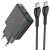 Сетевое зарядное устройство Hoco N38 Delgado PD20W+QC3.0 + кабель Type-C to Type-C - Black: фото 1 из 8
