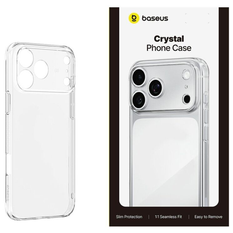 Силіконовий (TPU) чохол BASEUS Simple Series для iPhone 18 Pro Max / 17 Pro Max - Transparent (440321T) Силіконовий (TPU) чохол BASEUS Simple Series для iPhone 18 Pro Max / 17 Pro Max - Transparent: фото 3 з 5