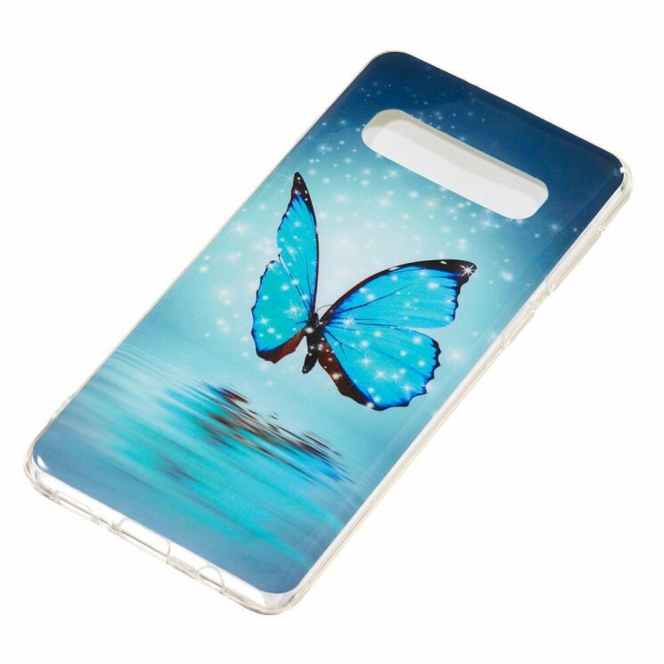 Силиконовый (TPU) чехол Deexe LumiCase для Samsung Galaxy S10 (G973) - Blue Butterfly: фото 3 из 6