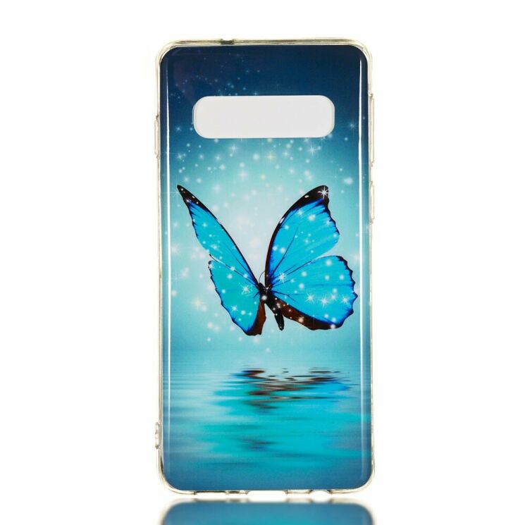 Силиконовый (TPU) чехол Deexe LumiCase для Samsung Galaxy S10 (G973) - Blue Butterfly: фото 2 из 6