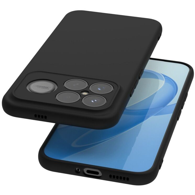 Силиконовый (TPU) чехол Deexe Matte Case для Xiaomi Poco F8 Ultra - Black: фото 4 из 5