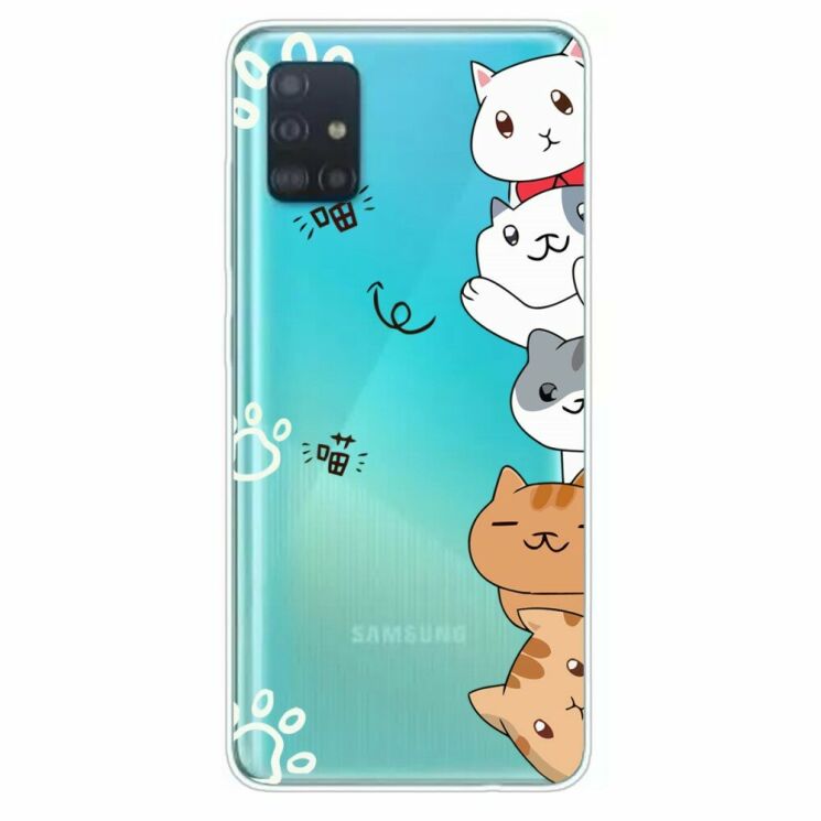 Силиконовый (TPU) чехол Deexe Pretty Glossy для Samsung Galaxy A51 (А515) - Cats: фото 1 из 4