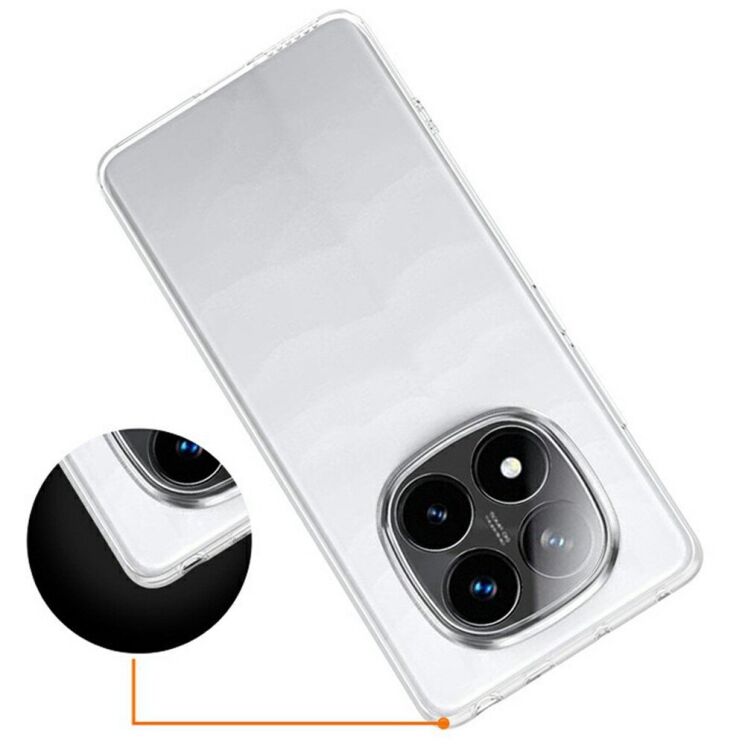 Силіконовий (TPU) чохол Deexe UltraThin для Xiaomi Redmi Note 14 Pro - Transparent: фото 4 з 4