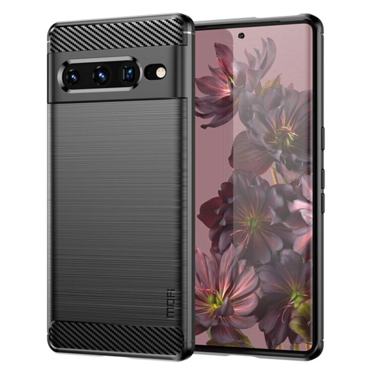 Силиконовый (TPU) чехол MOFI Carbon Fiber для Google Pixel 7 Pro - Black: фото 1 из 8