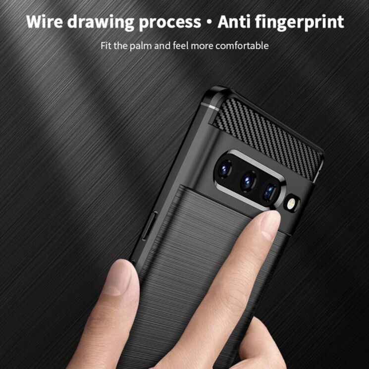 Силиконовый (TPU) чехол MOFI Carbon Fiber для Google Pixel 7 Pro - Blue: фото 6 из 8