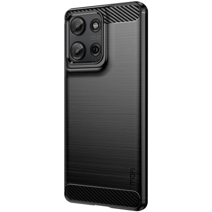 Силиконовый (TPU) чехол MOFI Carbon Fiber для Motorola Moto G75 - Black: фото 2 из 11