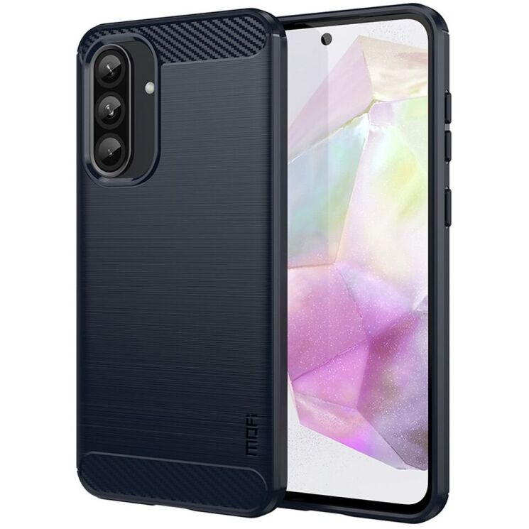 Силиконовый (TPU) чехол MOFI Carbon Fiber для Samsung Galaxy A36 (A366) - Blue: фото 1 из 11