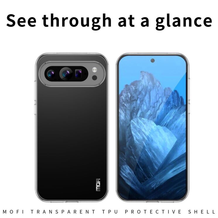 Силиконовый (TPU) чехол MOFI Thin Guard для Google Pixel 9 Pro - Transparent: фото 3 из 11