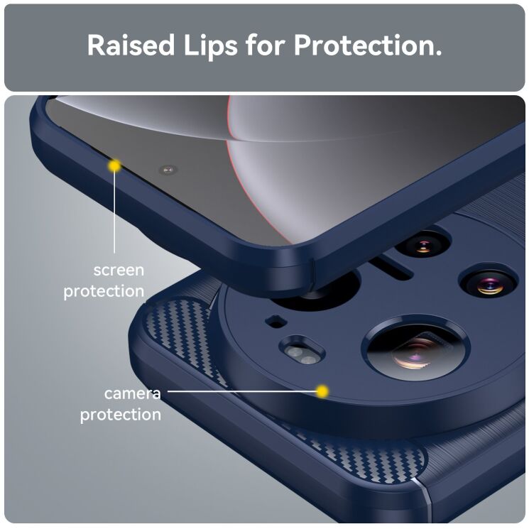 Силиконовый (TPU) чехол UniCase Carbon для Xiaomi 17 Ultra - Black: фото 7 из 8