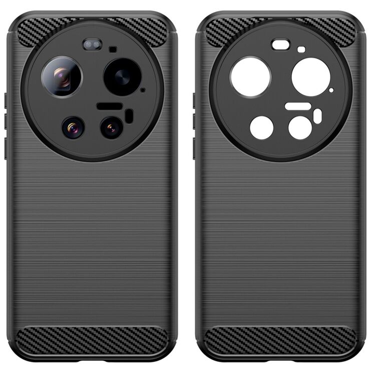 Силиконовый (TPU) чехол UniCase Carbon для Xiaomi 17 Ultra - Black: фото 2 из 8