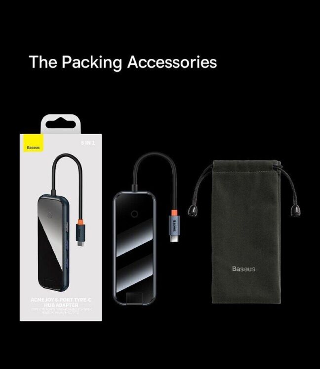 USB HUB Baseus AcmeJoy 5 in 1 (WKJZ010213) - Dark Gray: фото 27 из 27