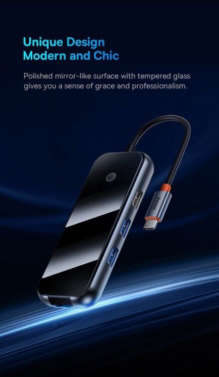 USB HUB Baseus AcmeJoy 5 in 1 (WKJZ010213) - Dark Gray: фото 21 из 27