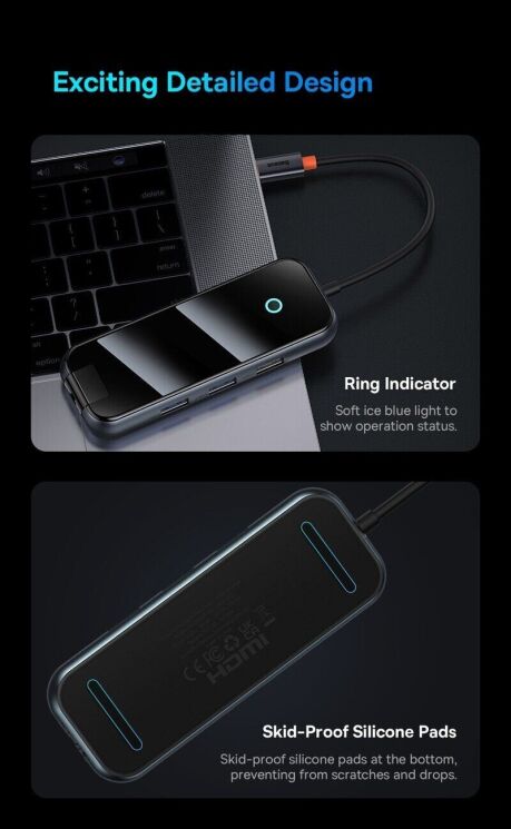 USB HUB Baseus AcmeJoy 5 in 1 (WKJZ010213) - Dark Gray: фото 22 из 27