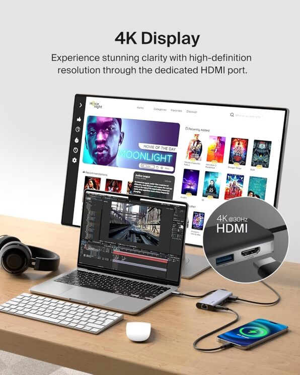 USB HUB Belkin 6 in 1 Multiport Dock (AVC008BTSGY) - Grey: фото 14 из 14