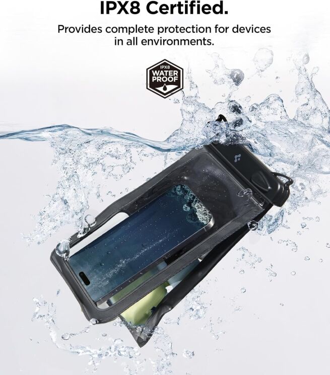 Влагозащитный чехол Spigen (SGP) A603 Universal Waterproof Case (ACS09745) - Black: фото 10 из 13