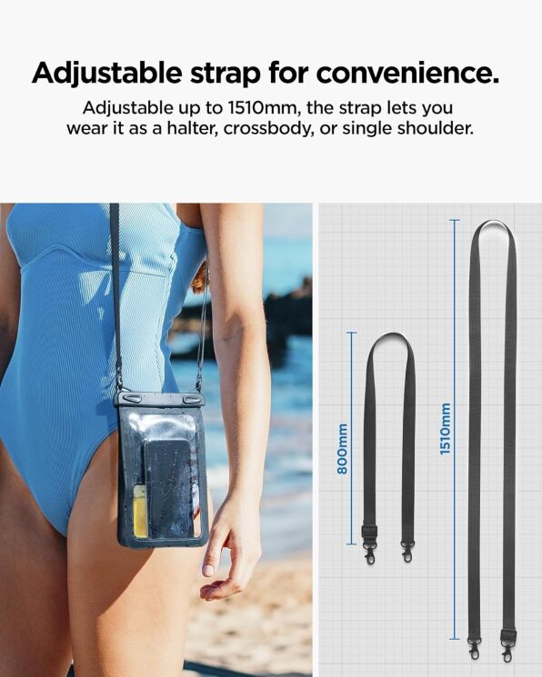 Влагозащитный чехол Spigen (SGP) A603 Universal Waterproof Case (ACS09745) - Black: фото 11 из 13