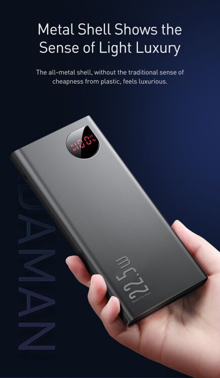Зовнішній акумулятор Baseus Adaman Digital Display 22.5W (10000mAh) PPAD070001 - Black: фото 18 з 26