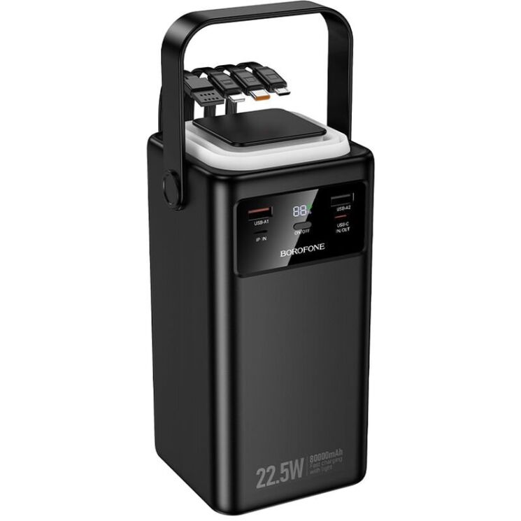 Зовнішній акумулятор BOROFONE BJ65B 22.5W + PD20W (80000mAh) - Black: фото 1 з 9