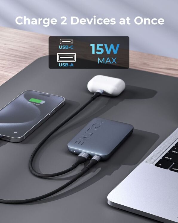 Внешний аккумулятор Voltme V-Power Combo Kit 22.5W (10000mAh) + кабель Type-C - Deep Blue: фото 2 из 5