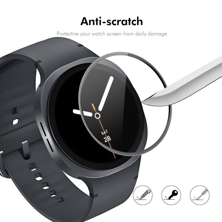 Захисна плівка ENKAY 3D Curved Film для Samsung Galaxy Watch 8 (44mm) - Black: фото 5 з 7