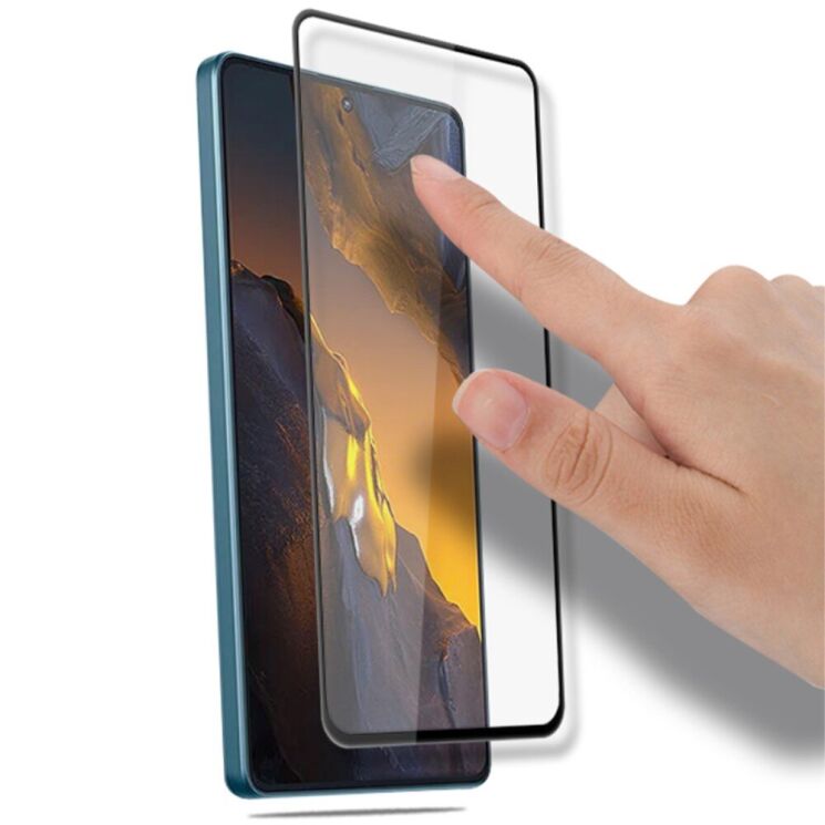 Захисне скло AMORUS Full Glue Tempered Glass для Xiaomi Poco F5 / Redmi Note 12 Turbo - Black: фото 3 з 7