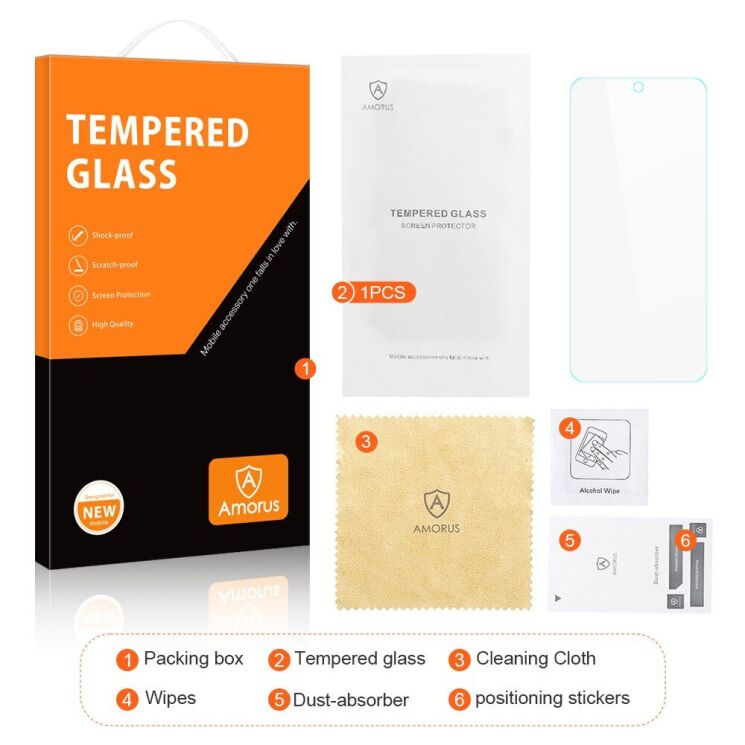 Захисне скло AMORUS Ultra Clear для Honor X8a - Transparent: фото 8 з 9