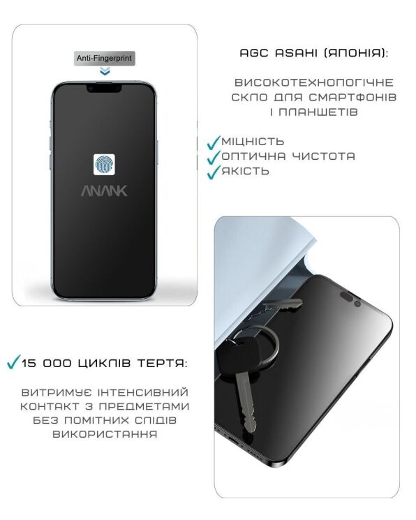Захисне скло Anank 2.5D Anti-Fingerprint для iPhone 17 Pro - Black: фото 4 з 11