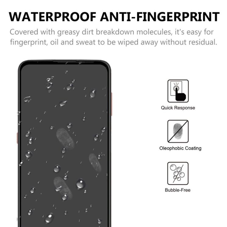 Защитное стекло Deexe Full Glue Coverage для Motorola Moto G9 Plus - Black: фото 5 из 7