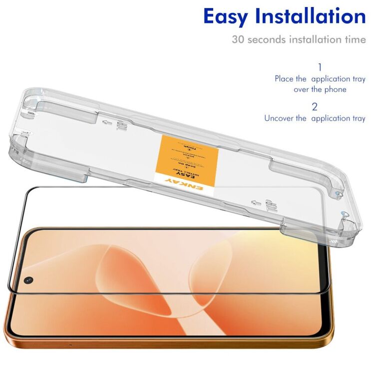 Защитное стекло ENKAY Easy Install Full Glue для Infinix Hot 60 Pro - Black (388024B) Защитное стекло ENKAY Easy Install Full Glue для Infinix Hot 60 Pro - Black: фото 2 из 7