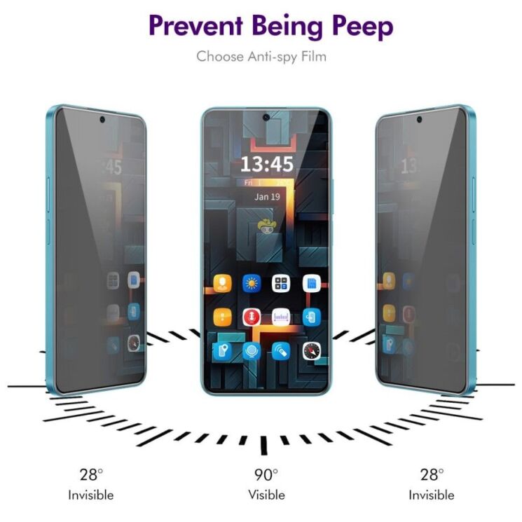 Защитное стекло ENKAY Privacy для Google Pixel 9 Pro XL - Black: фото 3 из 7